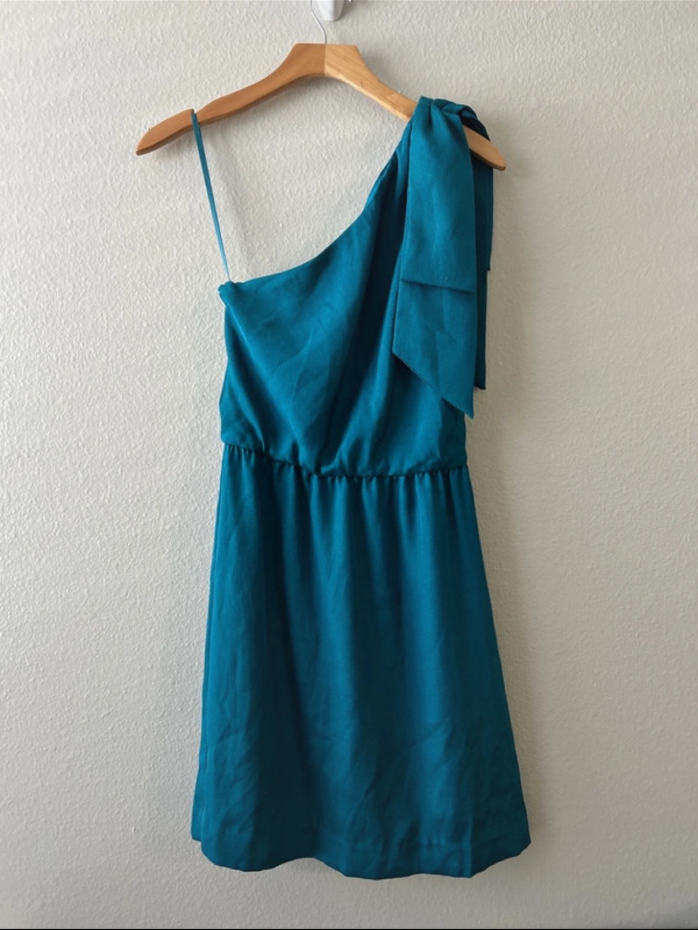 Banana republic One-Shoulder Teal Women’s Dress with Bow Detail